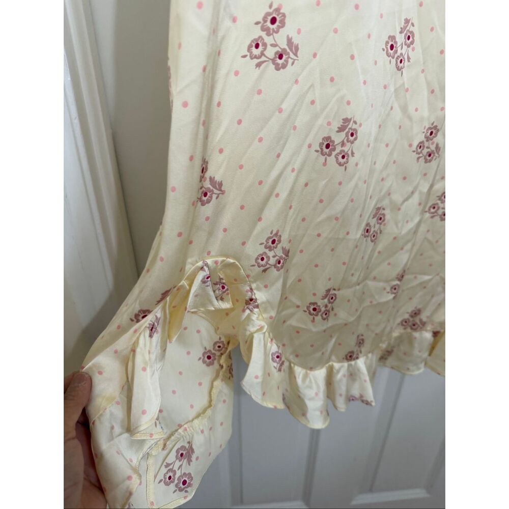 Free People Haven Embroidered Lace Trim Satin Midi Dress - Picture 9 of 11